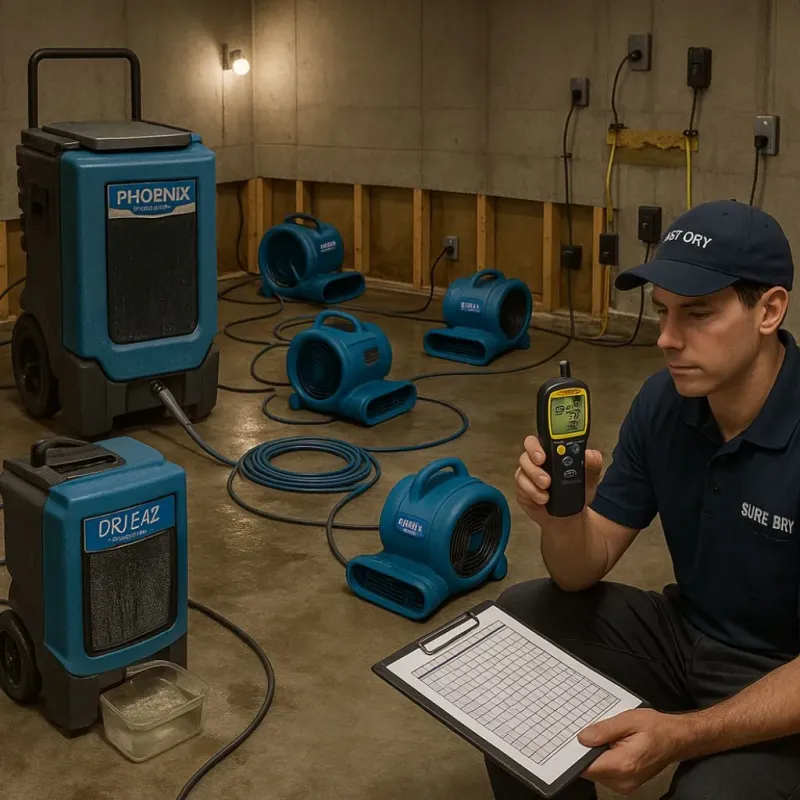 Structural Drying and Dehumidification process in Gulf Hills, MS